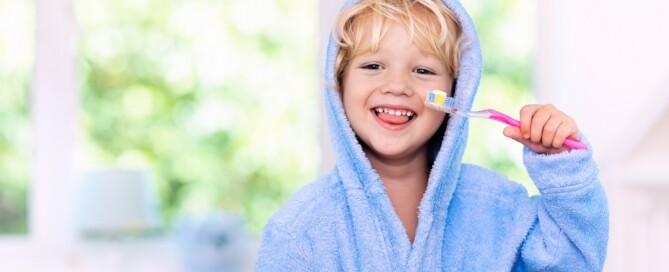 little boy and his toothbrush